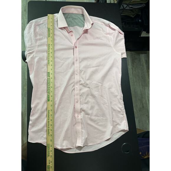 Twillory Pink Performance Fabric Long Sleeve Button Up Size 16.5 - Picture 5 of 12